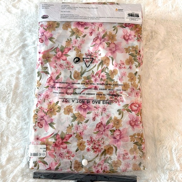 Fun World Colonial Girl White w/ Pink Floral Pattern Dress w/ Apron, & Bonnet - Picture 6 of 8